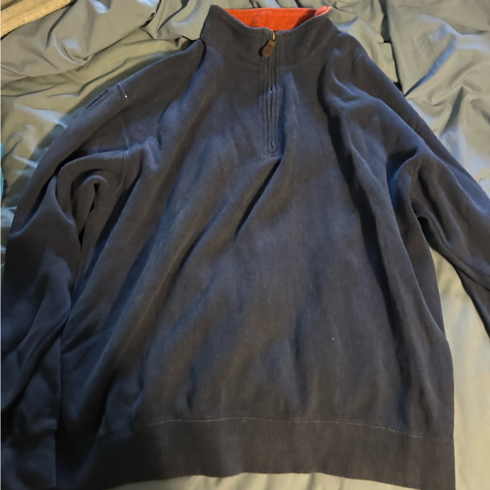 Orvis Orange and Black Quarter Zip Jacket